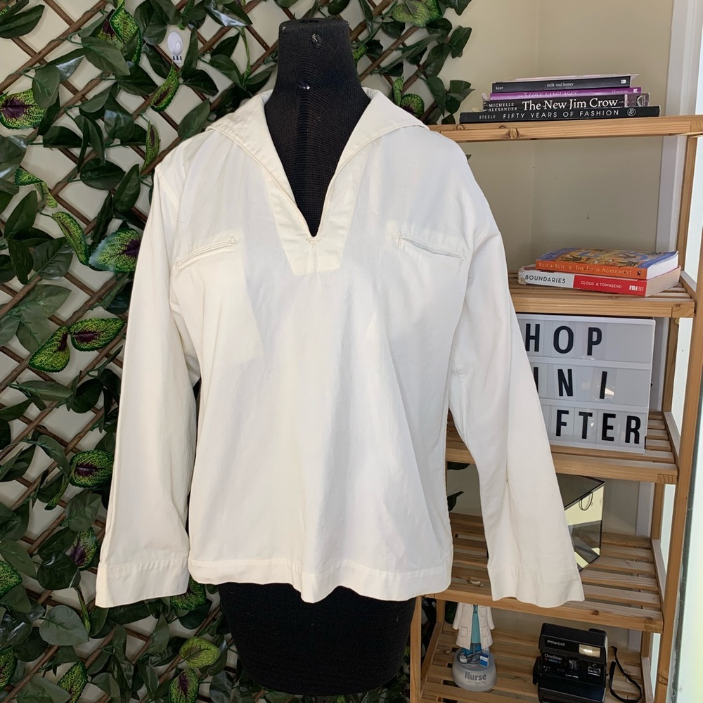 ❌SOLD❌
GI US Navy White Poly Middy Top